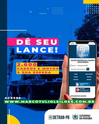 Detran-PB promove leilão eletrônico com mais de 2.600 veículos