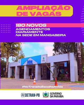 Novas vagas: Detran-PB amplia número de agendamentos para captura online e entrega de CNHs